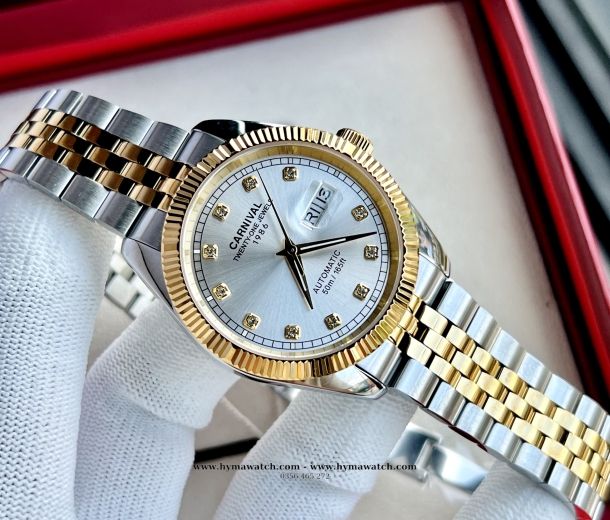 Đồng Hồ Nam Carnival 8131G - Demi-Trắng - Máy Automatic  
