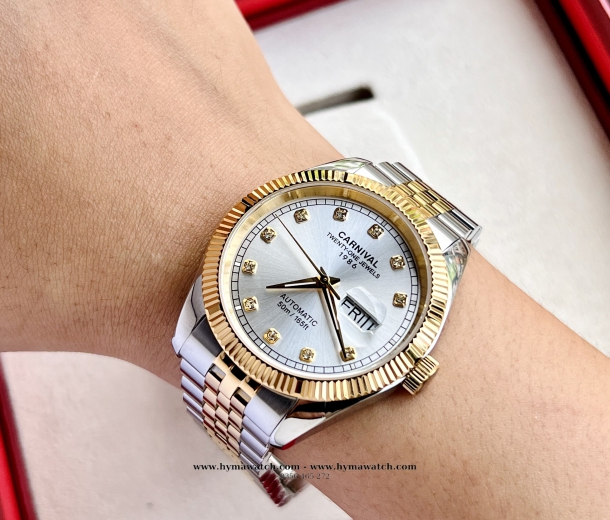 Đồng Hồ Nam Carnival 8131G - Demi-Trắng - Máy Automatic  