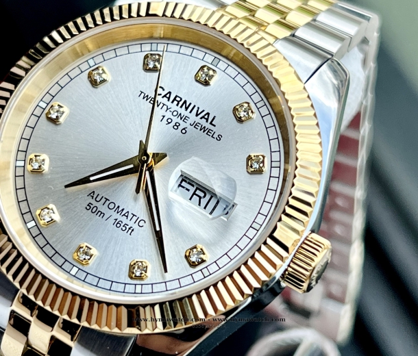 Đồng Hồ Nam Carnival 8131G - Demi-Trắng - Máy Automatic  