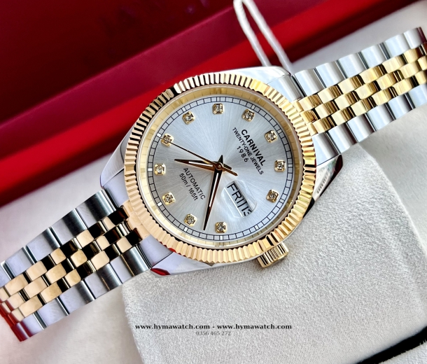 Đồng Hồ Nam Carnival 8131G - Demi-Trắng - Máy Automatic  