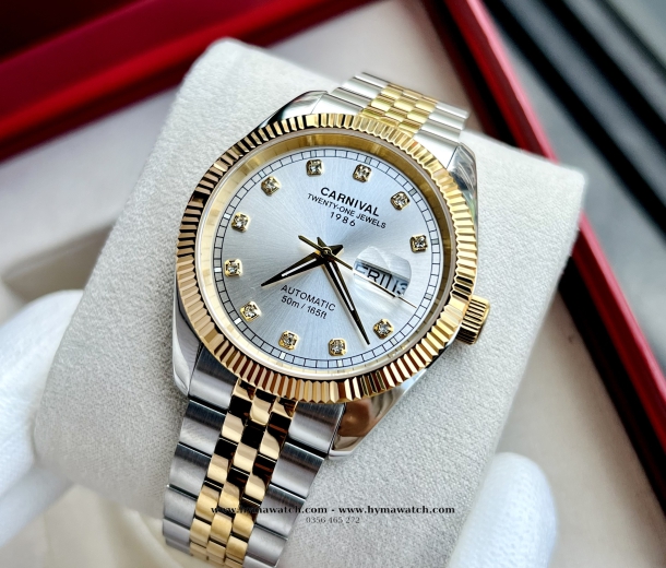 Đồng Hồ Nam Carnival 8131G - Demi-Trắng - Máy Automatic  