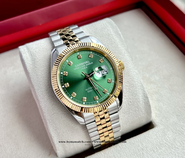 Đồng Hồ Nam Carnival 8131G - Demi-Xanh lá - Máy Automatic   