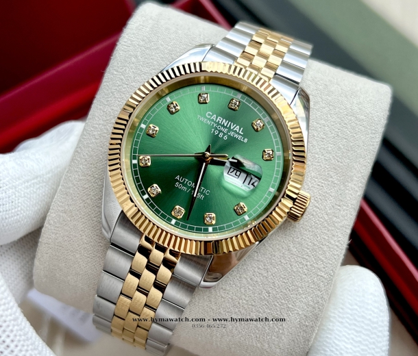 Đồng Hồ Nam Carnival 8131G - Demi-Xanh lá - Máy Automatic   