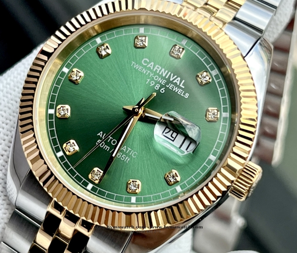 Đồng Hồ Nam Carnival 8131G - Demi-Xanh lá - Máy Automatic   