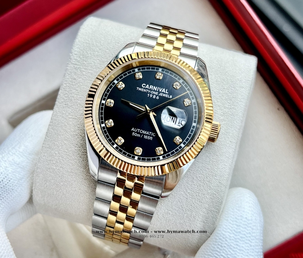 Đồng Hồ Nam Carnival 8131G - Demi-Đen - Máy Automatic  