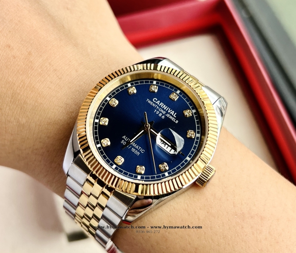 Đồng Hồ Nam Carnival 8131G - Demi-Xanh dương - Máy Automatic   