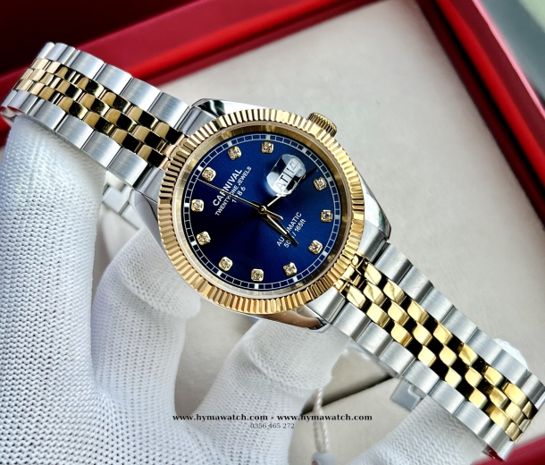 Đồng Hồ Nam Carnival 8131G - Demi-Xanh dương - Máy Automatic   
