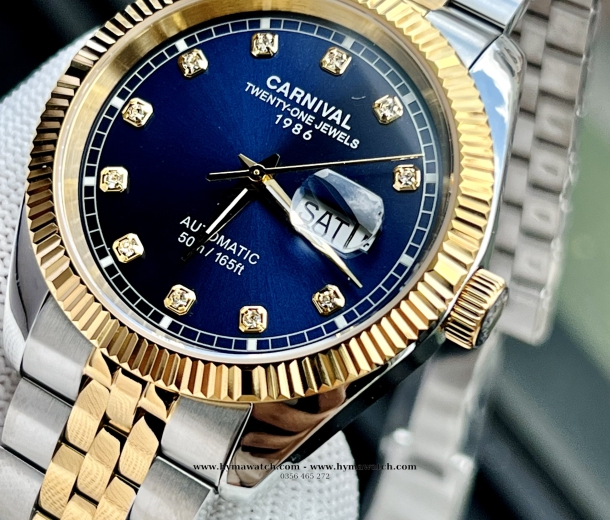Đồng Hồ Nam Carnival 8131G - Demi-Xanh dương - Máy Automatic   