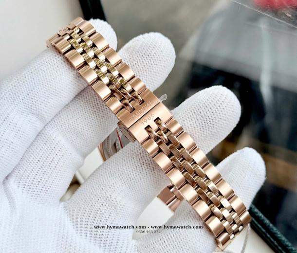 Đồng Hồ Nữ Carnival 8131L-Vàng Rose-Đen-Máy pin 