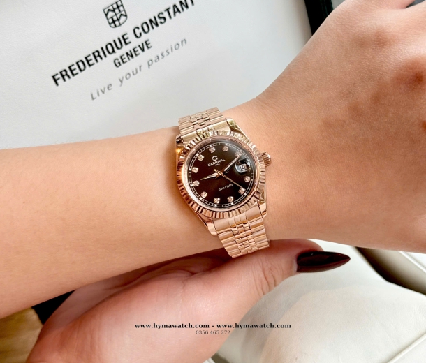 Đồng Hồ Nữ Carnival 8131L-Vàng Rose-Nâu-Máy pin