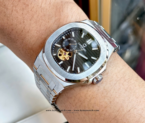 Carnival 8159G-Nam-Thép Bạc-Màu Đen-Máy Automatic 
