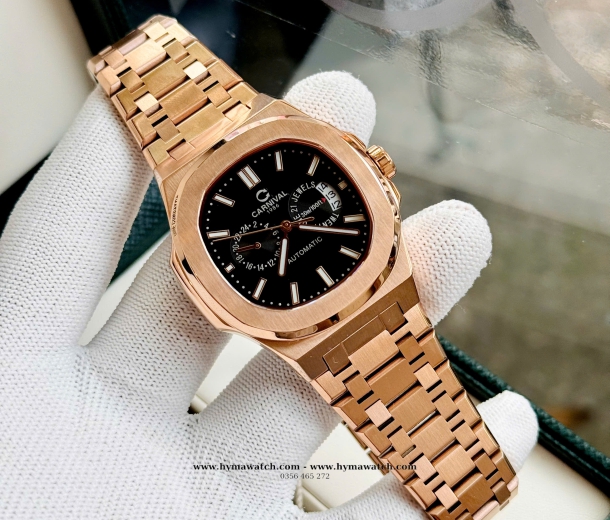 Carnival 8158G-Nam-Thép Rose-Màu đen-Máy Automatic