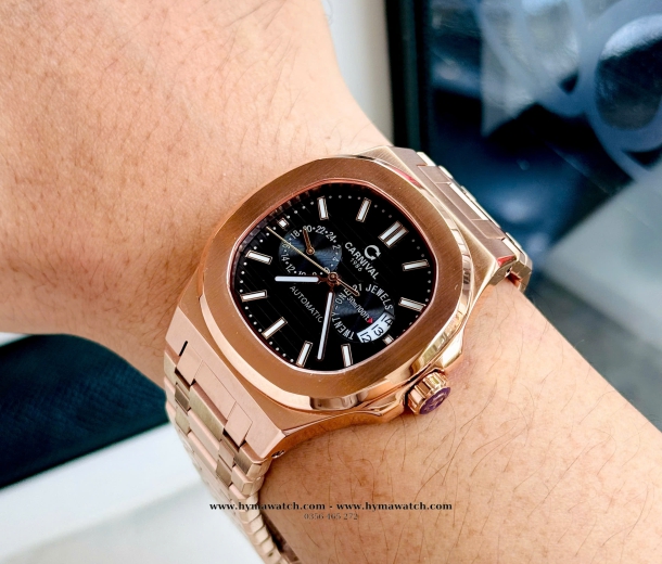 Carnival 8158G-Nam-Thép Rose-Màu đen-Máy Automatic