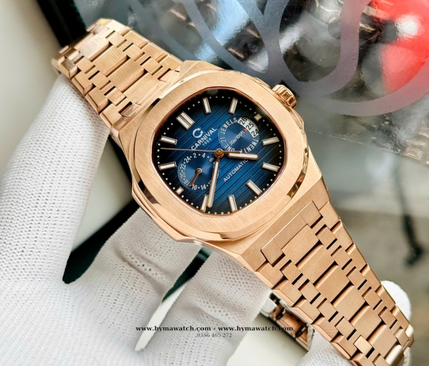 Carnival 8158G-Nam-Thép Rose-Màu Xanh-Máy Automatic 