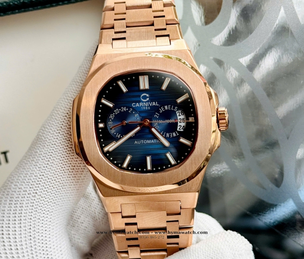 Carnival 8158G-Nam-Thép Rose-Màu Xanh-Máy Automatic 