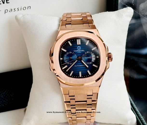 Carnival 8158G-Nam-Thép Rose-Màu Xanh-Máy Automatic 
