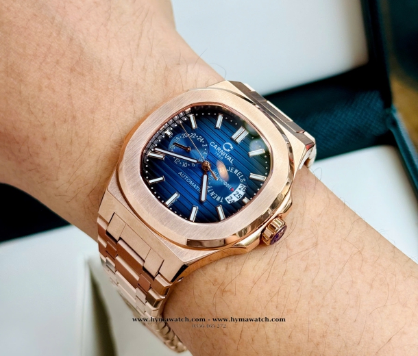 Carnival 8158G-Nam-Thép Rose-Màu Xanh-Máy Automatic 