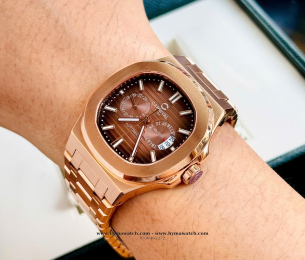 Carnival 8158G-Nam-Thép Rose-Màu Nâu-Máy Automatic 