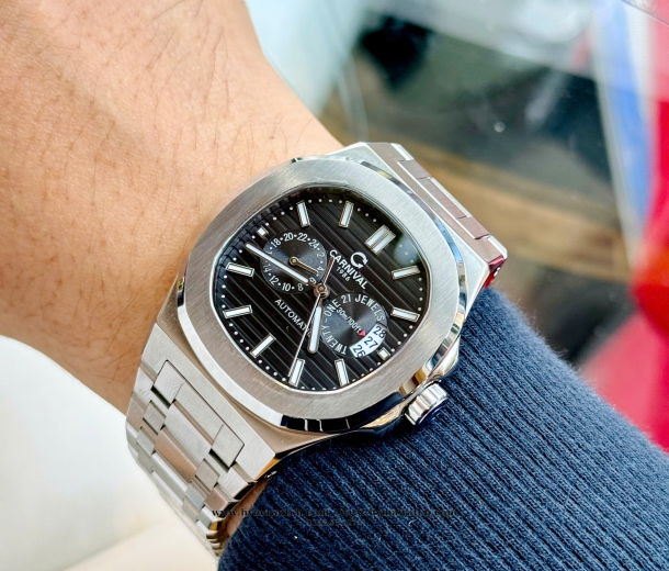 Carnival 8158G-Nam-Thép Bạc-Màu Đen-Máy Automatic  