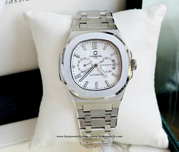 Carnival 8158G-Nam-Thép Bạc-Màu Trắng-Máy Automatic   