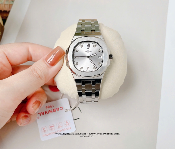  Carnival -8160L-Nữ-Thép Bạc-Màu Trắng 