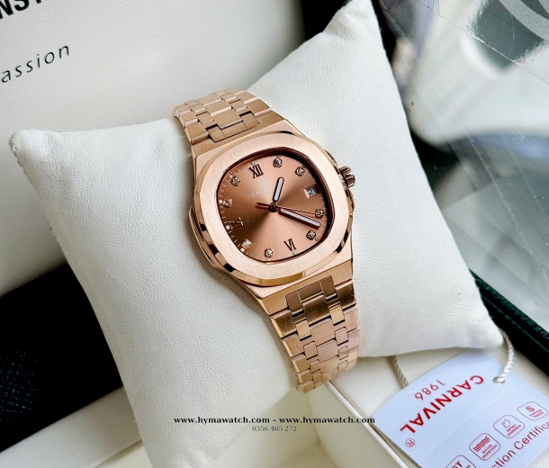 Carnival -8160L-Nữ-Vàng Hồng-Màu Nâu