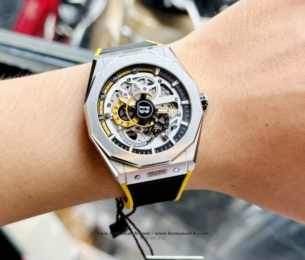 Bonest Gatti Maximum Speed Yellow BG7601 Nam - Máy Cơ (Automatic) Tặng Kèm Mô Hình Xe Đua