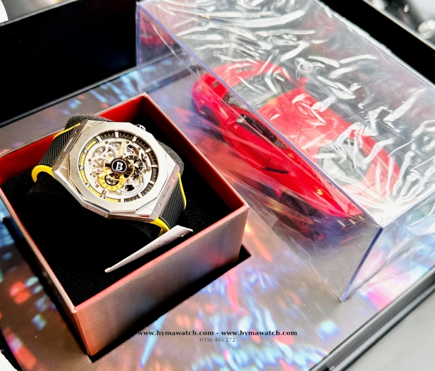 Bonest Gatti Maximum Speed Yellow BG7601 Nam - Máy Cơ (Automatic) Tặng Kèm Mô Hình Xe Đua