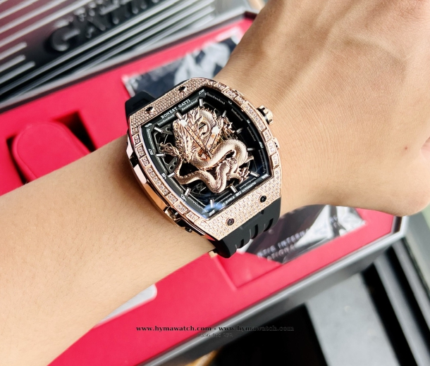 Bonest Gatti BG5606G Nam - Máy Cơ (Automatic) Phiên bản Rồng Đính Đá Tặng Kèm Mô Hình Xe Đua
