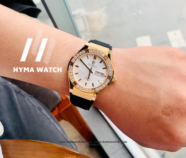 Olym Pianus OP990-45ADGR-GL-T Viềng vàng hồng - Nam - Máy cơ