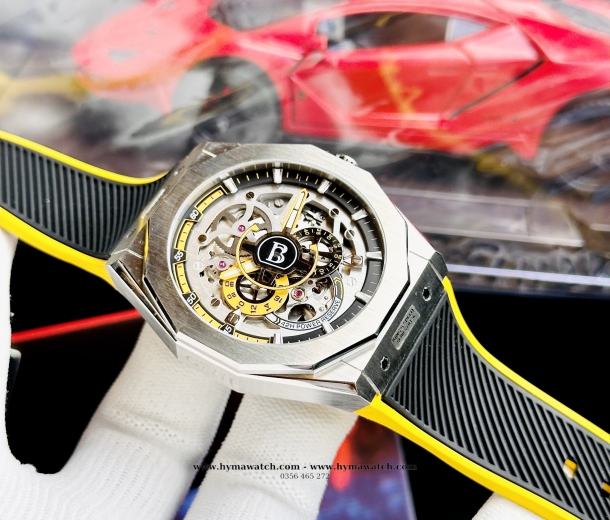 Bonest Gatti Maximum Speed Yellow BG7601 Nam - Máy Cơ (Automatic) Tặng Kèm Mô Hình Xe Đua