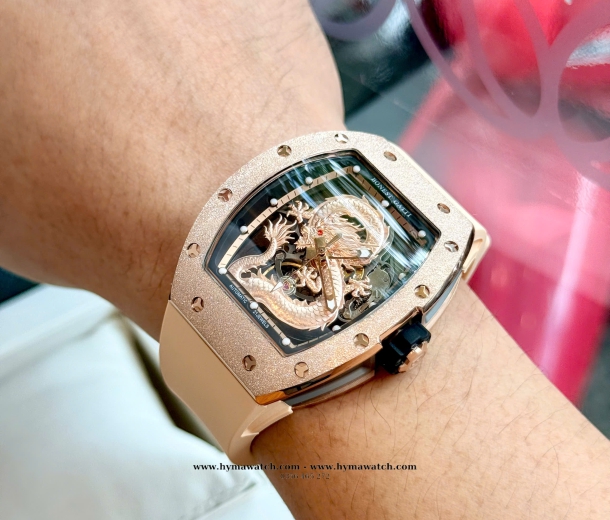 Bonest Gatti Carbon BG5003-Vàng hồng- Nam - Máy Cơ (Automatic) Tặng kèm mô hình xe đua  
