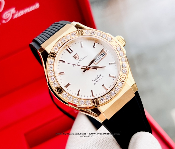 Olym Pianus OP990-45ADGR-GL-T Viềng vàng hồng - Nam - Máy cơ