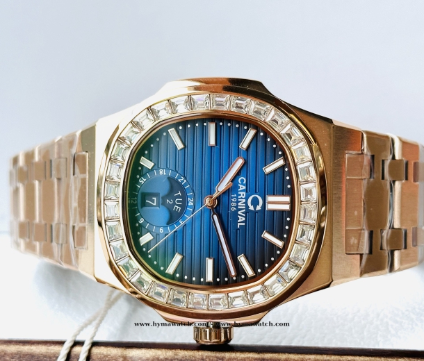 Carnival Nautilus Automatic 8110G Nam - Màu Vàng Xanh Navy