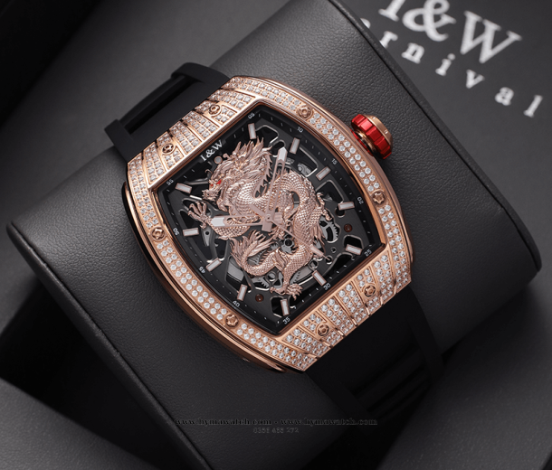 Carnival I&W 787G - Nam -Vàng Hồng- Đính đá-Máy Cơ (Automatic) 