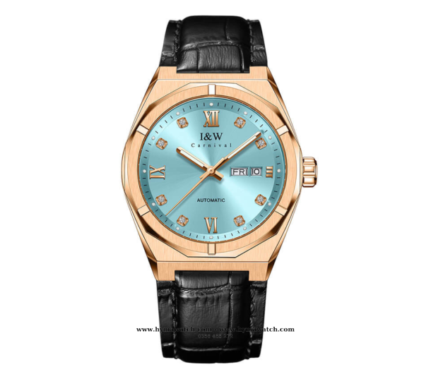 Carnival I&W 751G - Nam - Dây da-Màu Tiffany- Máy cơ (Automatic) 