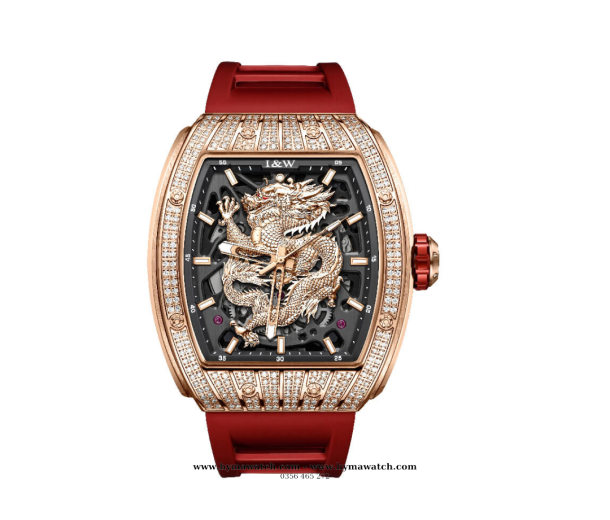 Carnival I&W 787G - Nam -Vàng Hồng-Đính đá- Màu đỏ-Máy Cơ (Automatic)  