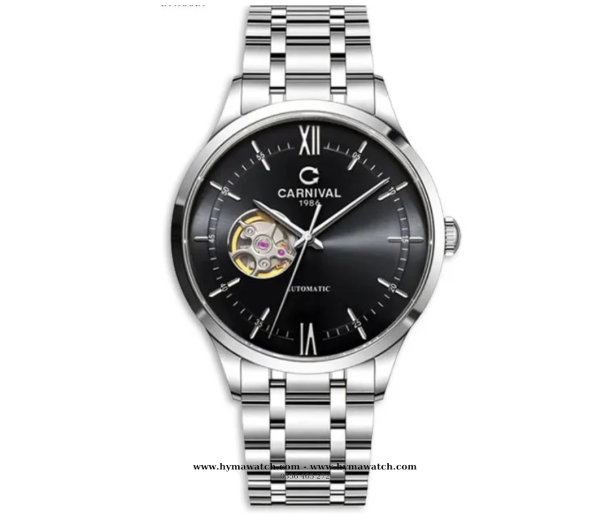 Carnival 8093G-Nam-Thép Bạc-Màu Đen-Máy Automatic  