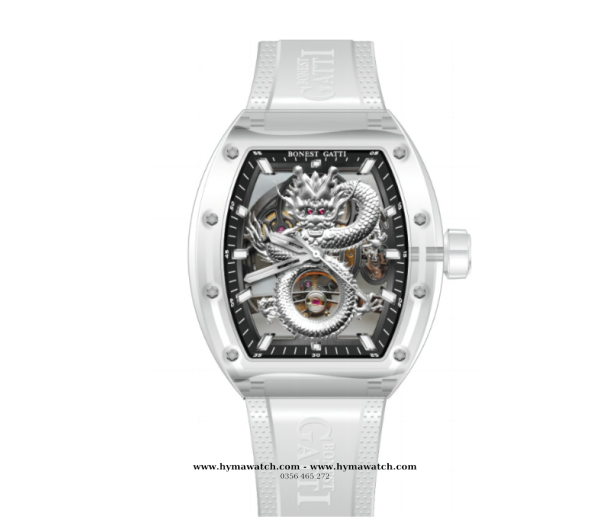 Bonest Gatti BG9980 Nam - Máy Cơ (Automatic)- Màu Trắng Tặng Kèm Mô Hình Xe Đua