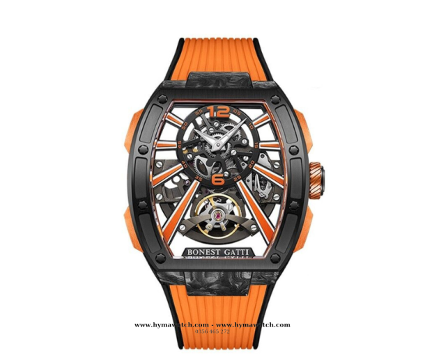  Bonest Gatti Carbon BG9950 Nam- Màu Cam - Máy Cơ (Automatic)