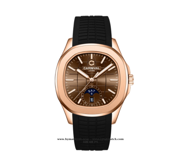  Carnival Aquanus 8113G - Nam - Màu Nâu - Máy Cơ (Automatic)