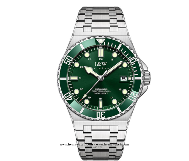  Đồng hồ Nam I&W Carnival 726G-Xanh lá - Máy Automatic 