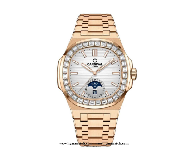  Carnival Nautilus 8110G Dây Thép - Nam - Màu Vàng Trắng- Máy Cơ (Automatic)