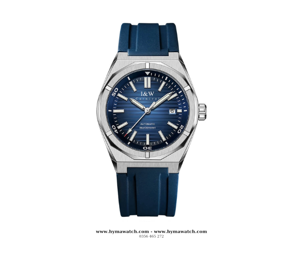  Carnival I&W 711G  Automatic - Nam -  Xanh dương-dây cao su
