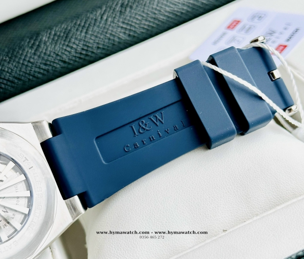  Carnival I&W 711G  Automatic - Nam -  Xanh dương-dây cao su