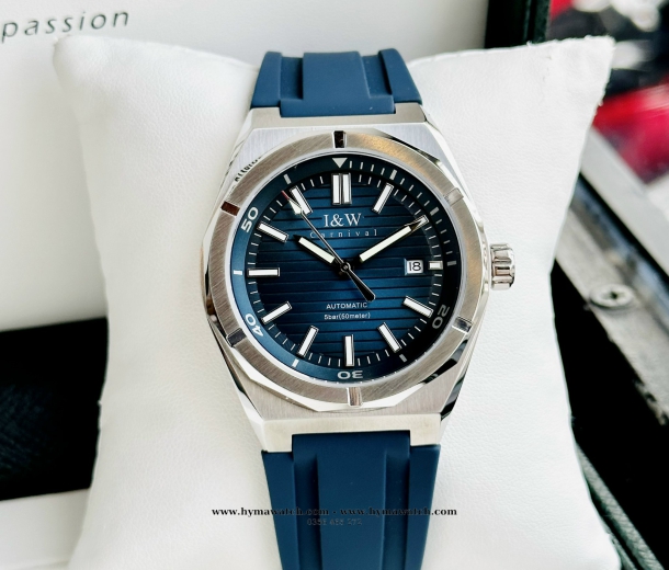  Carnival I&W 711G  Automatic - Nam -  Xanh dương-dây cao su