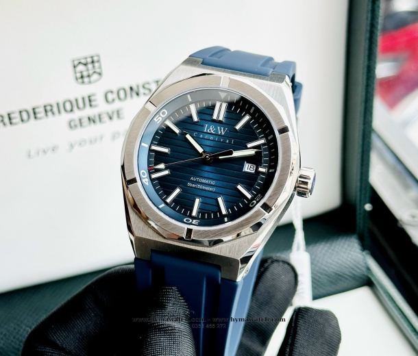  Carnival I&W 711G  Automatic - Nam -  Xanh dương-dây cao su