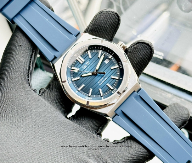  Carnival I&W 711G  Automatic - Nam -  Xanh dương-dây cao su