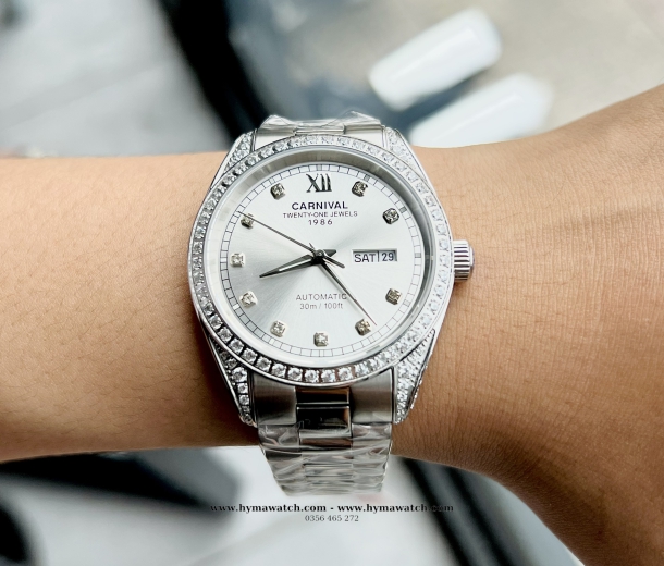 Carnival 8907G - Nam -Màu Trắng- Máy Cơ (Automatic)