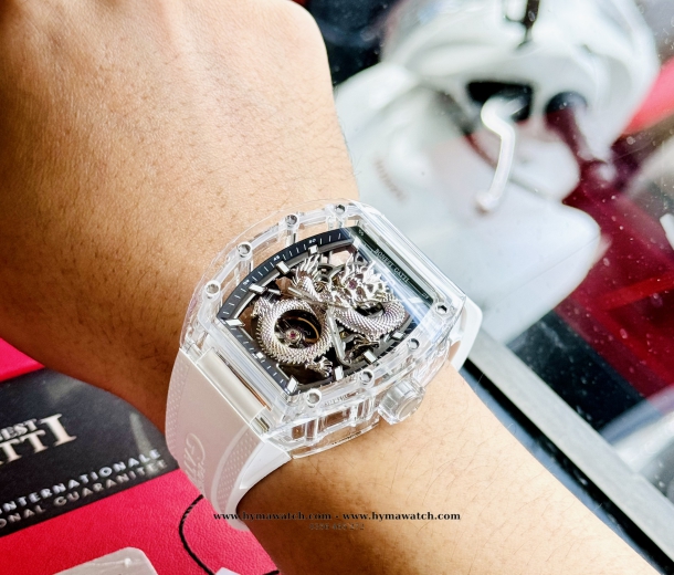 Bonest Gatti BG9980 Nam - Máy Cơ (Automatic)- Màu Trắng Tặng Kèm Mô Hình Xe Đua